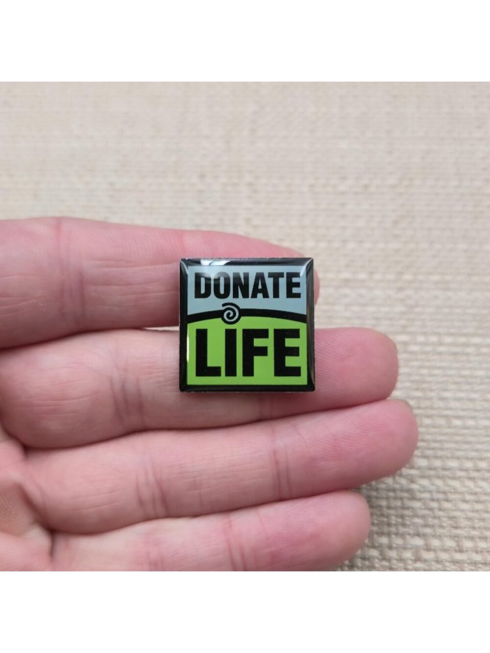 Donate Life Square Organ Donor Awareness Blue Green Epoxy Lapel Pin A8914